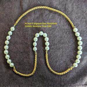 42 Inch 3-Segment CHANEL Glass Pear Necklace